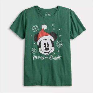 Disney's Mickey Mouse Women's Merry & Bright Holiday Graphic Tee Size XXL